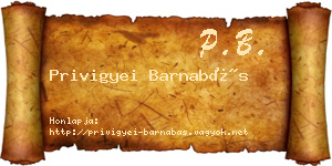 Privigyei Barnabás névjegykártya